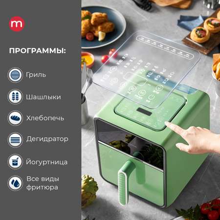 Аэрофритюрница Morphy Richards Health Fryer c 14 программами приготовления 480007 мятная