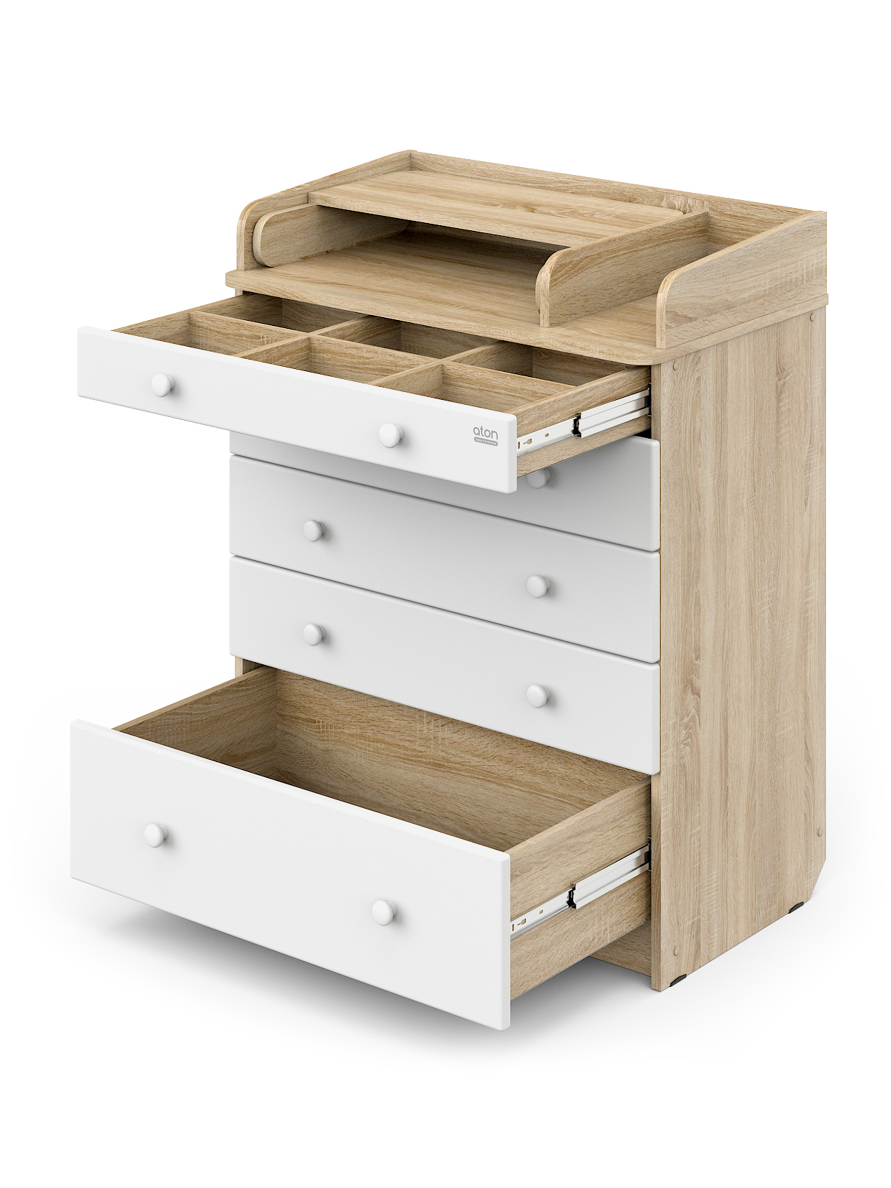 Комод пеленальный Aton Maks дуб сонома белый - фото 7