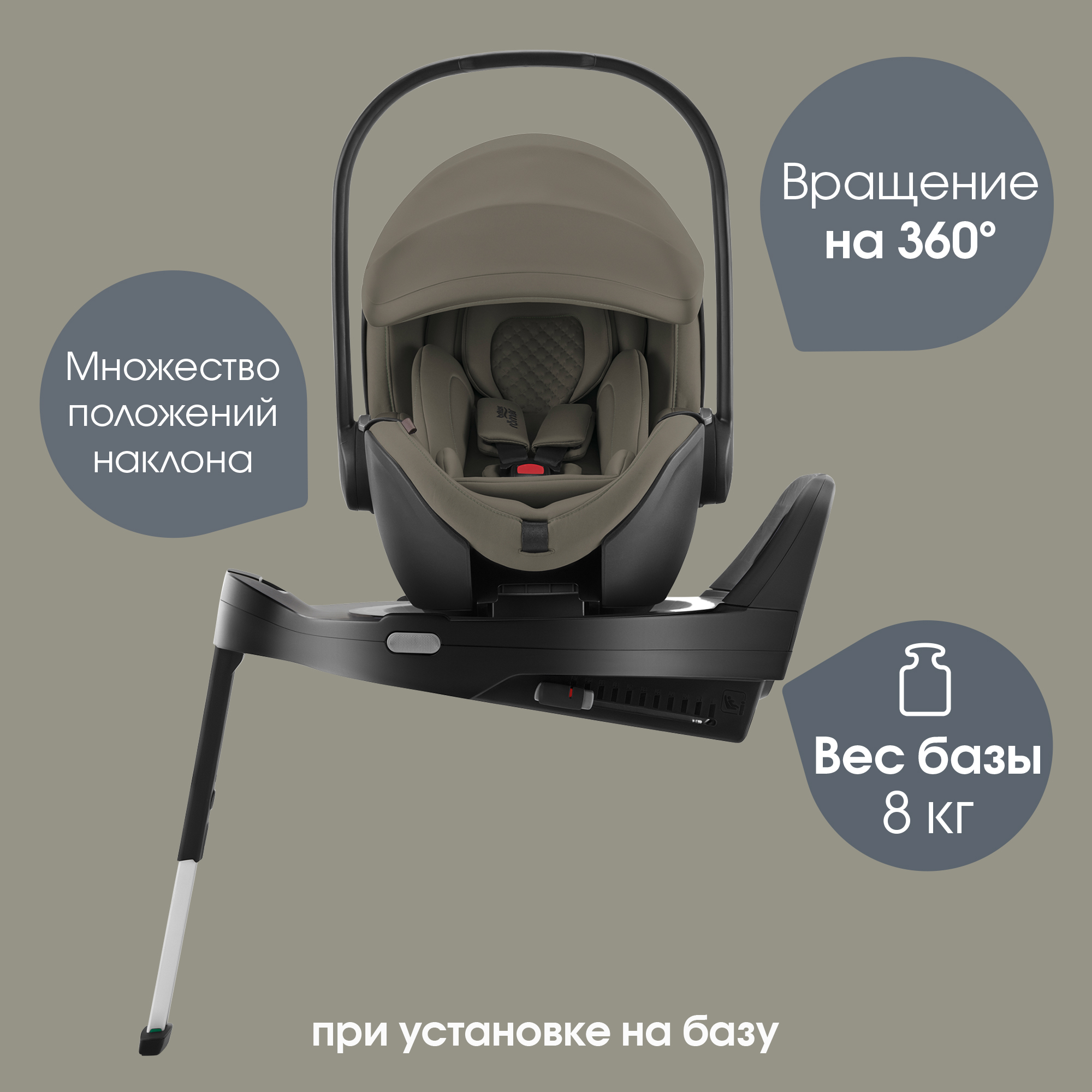 Автокресло Britax Roemer BABY-SAFE PRO LUX 0+/1 (0-18 кг) хаки - фото 9