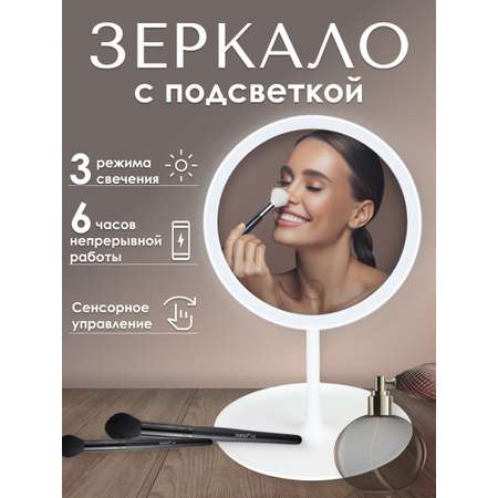 Зеркало с подсветкой Miland 3 режима освещения