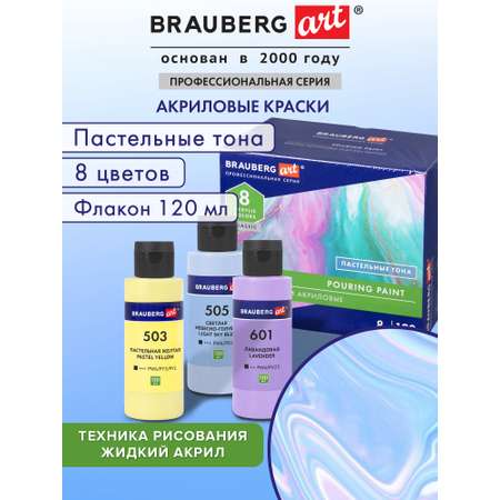 Краски акриловые Brauberg 8 цв.