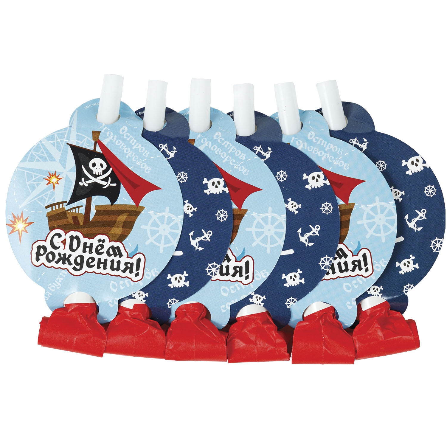 Гудок Веселая затея Пират 6 шт. - фото 1