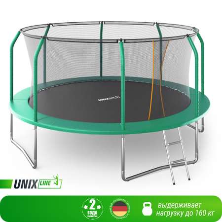 Батут каркасный supreme basic UNIX line 14 ft Green диаметр 427 см до 160 кг диаметр прыжковой зоны 370 см