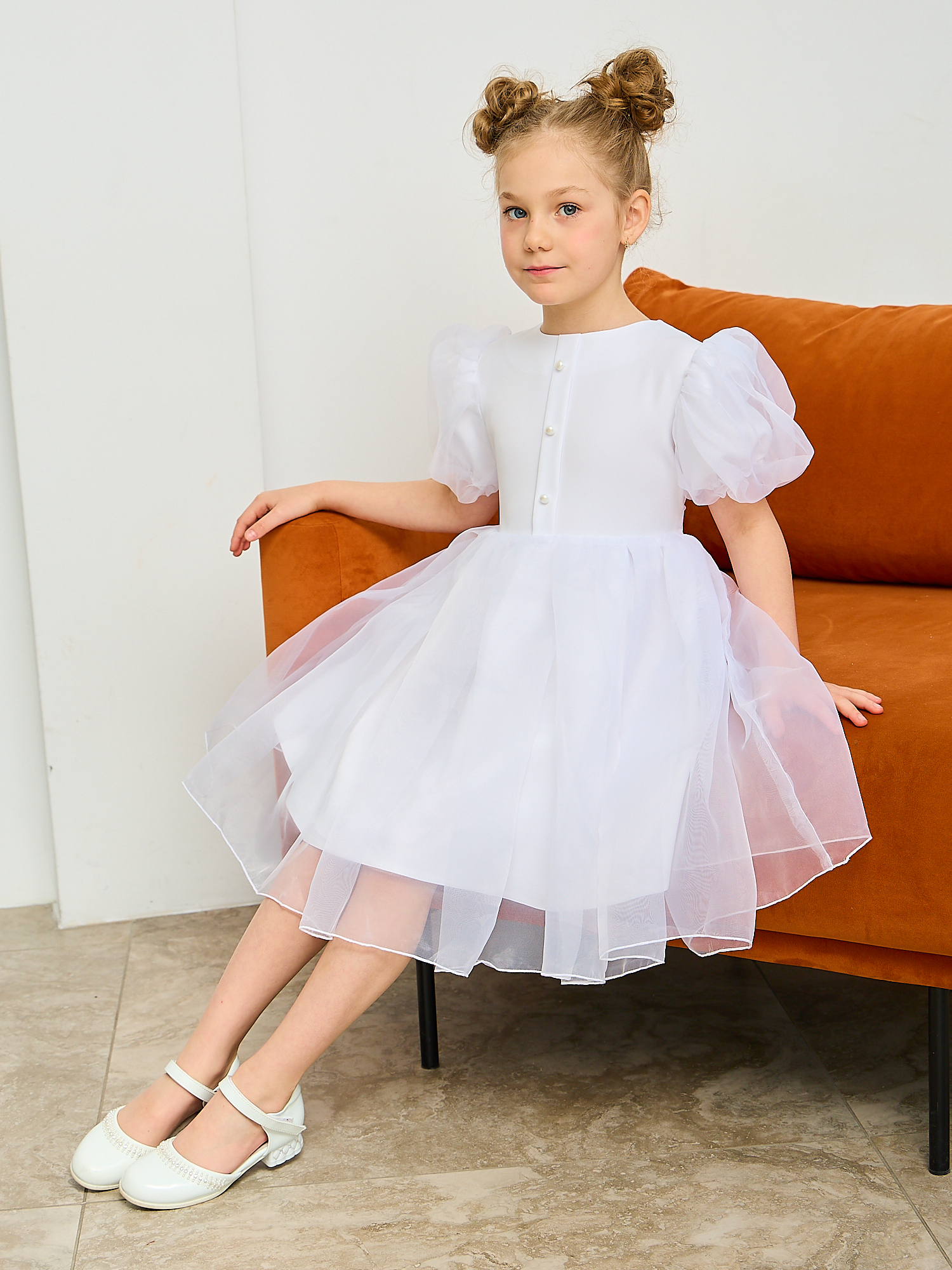 Платье Sofisha kids Plat.organza.white - фото 6