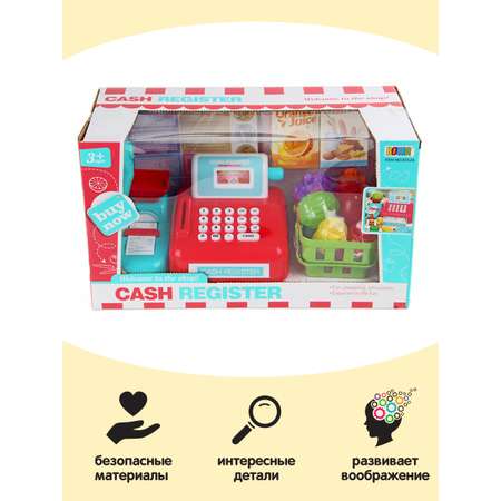 Игровой набор Veld Co тележки и корзинки, продукты, касса