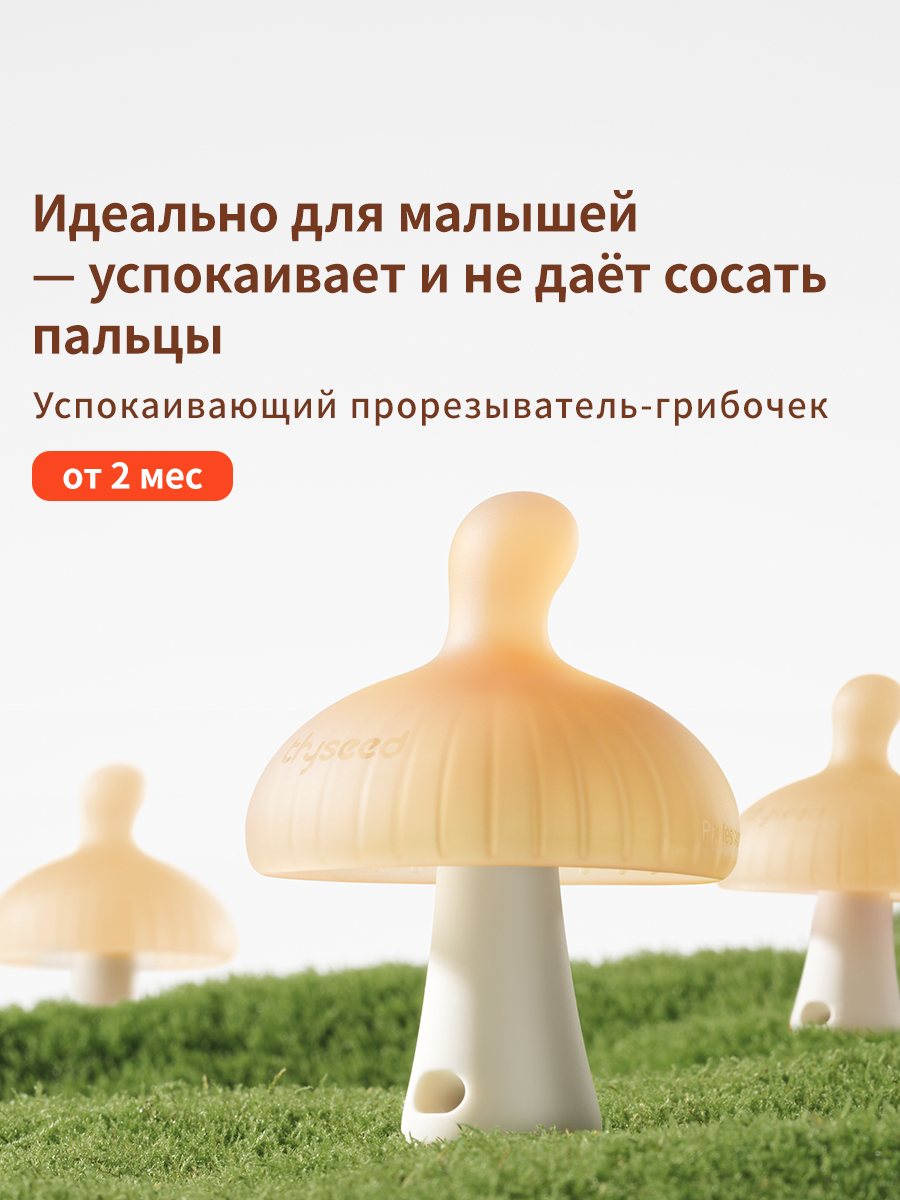 Изображение товара Силиконовый прорезыватель thyseed Грибок для детей от 2 месяцев