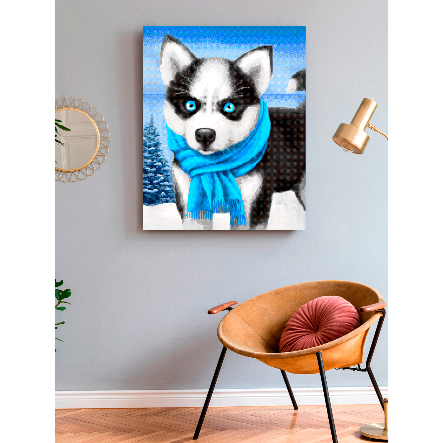 Алмазная мозаика Art on Canvas Голубоглазый хаски в ассортименте - фото 3