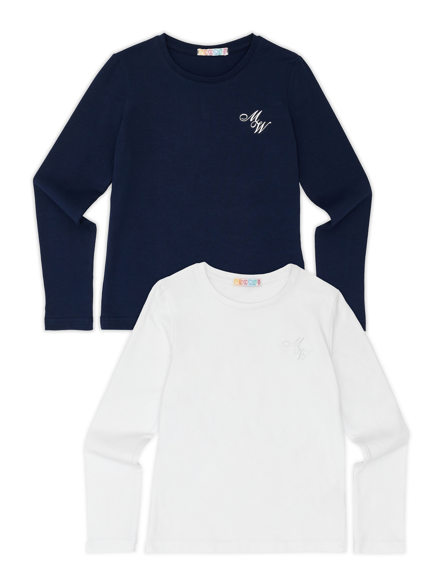 Лонгслив 2 шт ME WE JG223-J701-926_Синий/Белый - фото 1