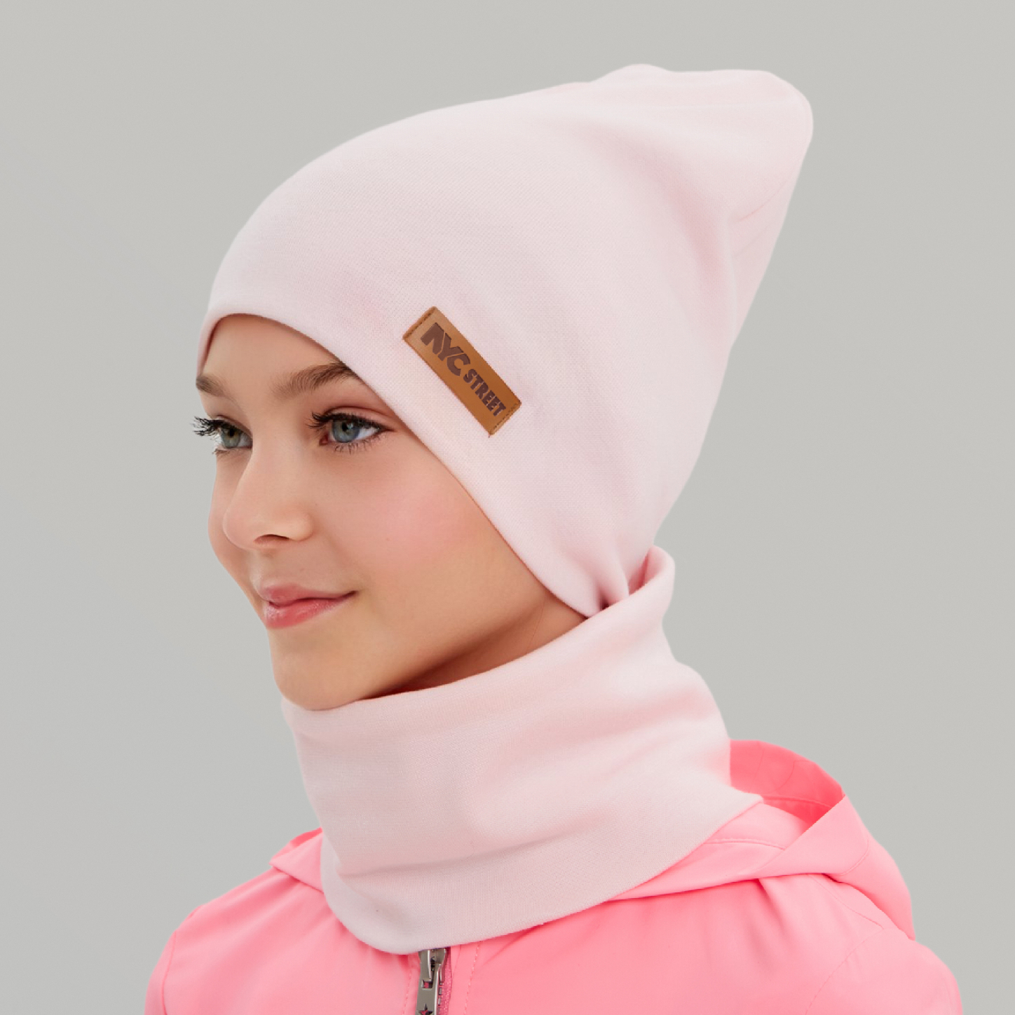 Шапка и снуд KUBRIO KU-H-67-plainG-Lpink - фото 7
