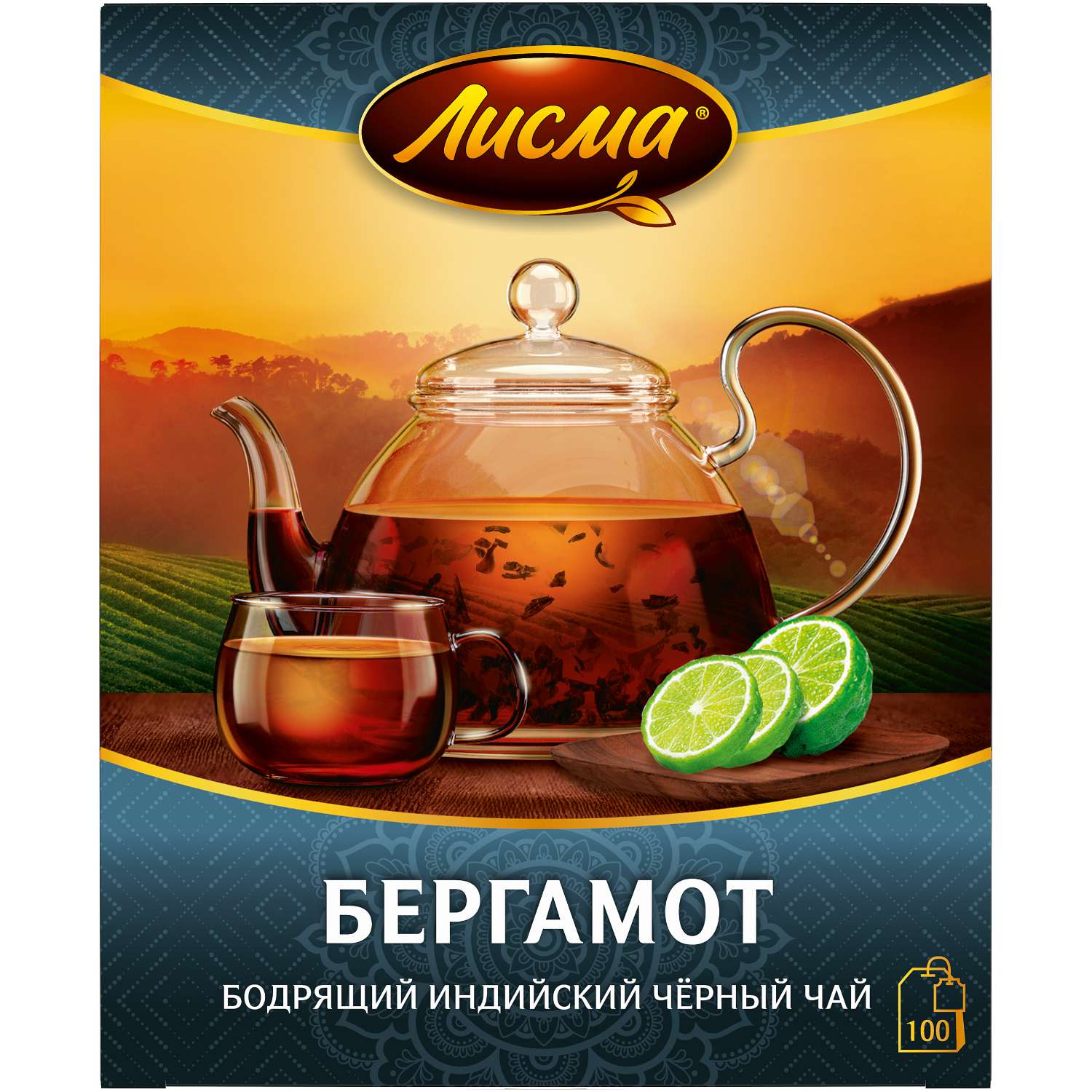 Чай черный Лисма Бергамот пакетированный 100шт - фото 1