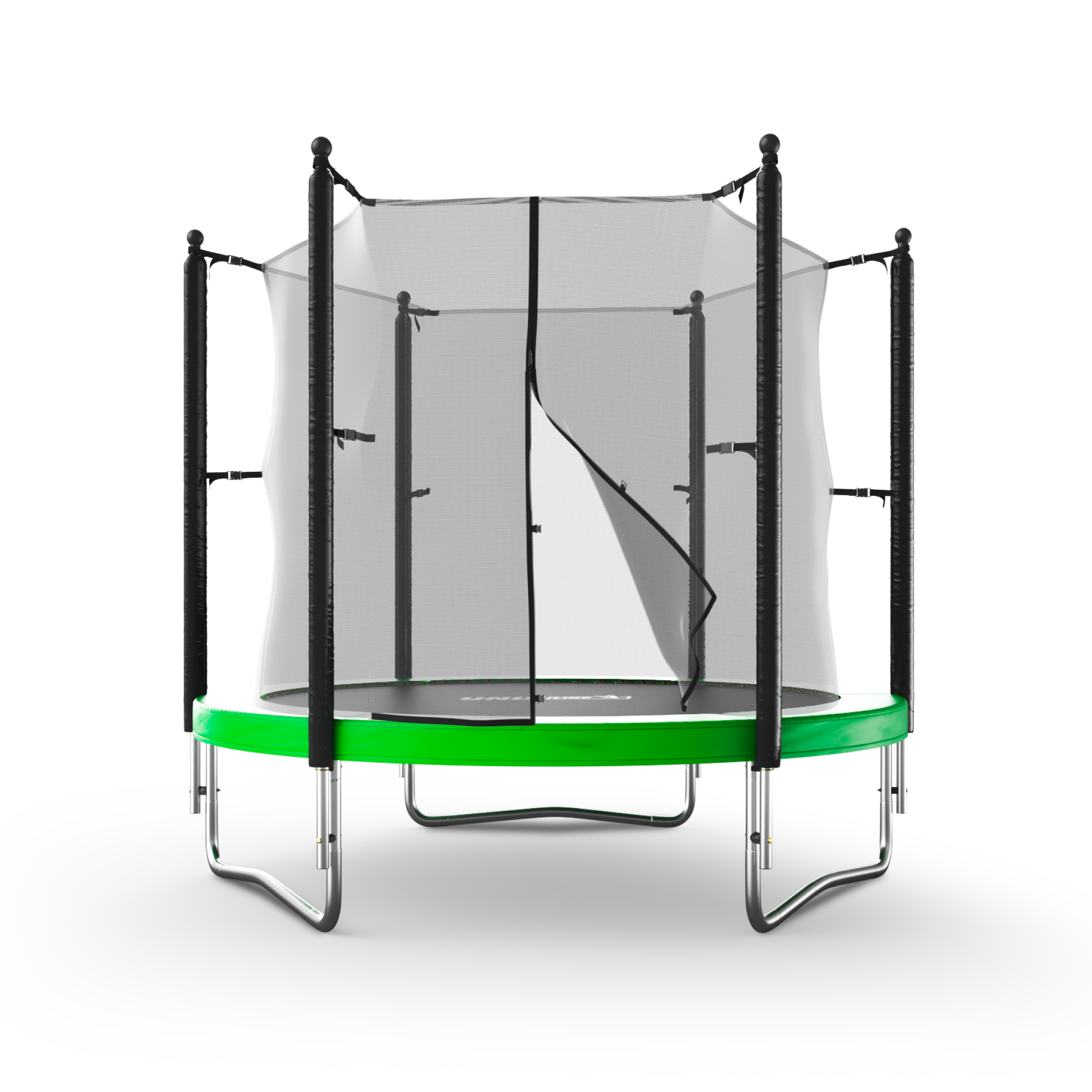 Батут каркасный Simple 8 ft UNIX line Green с внутренней защитной сеткой общий диаметр 244 см до 140 кг - фото 16