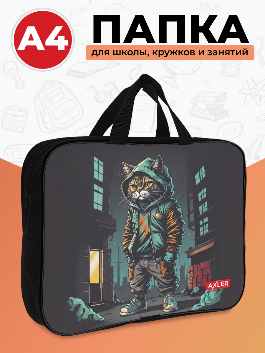 Папка с ручками AXLER на молнии для мальчиков А4 - фото 1