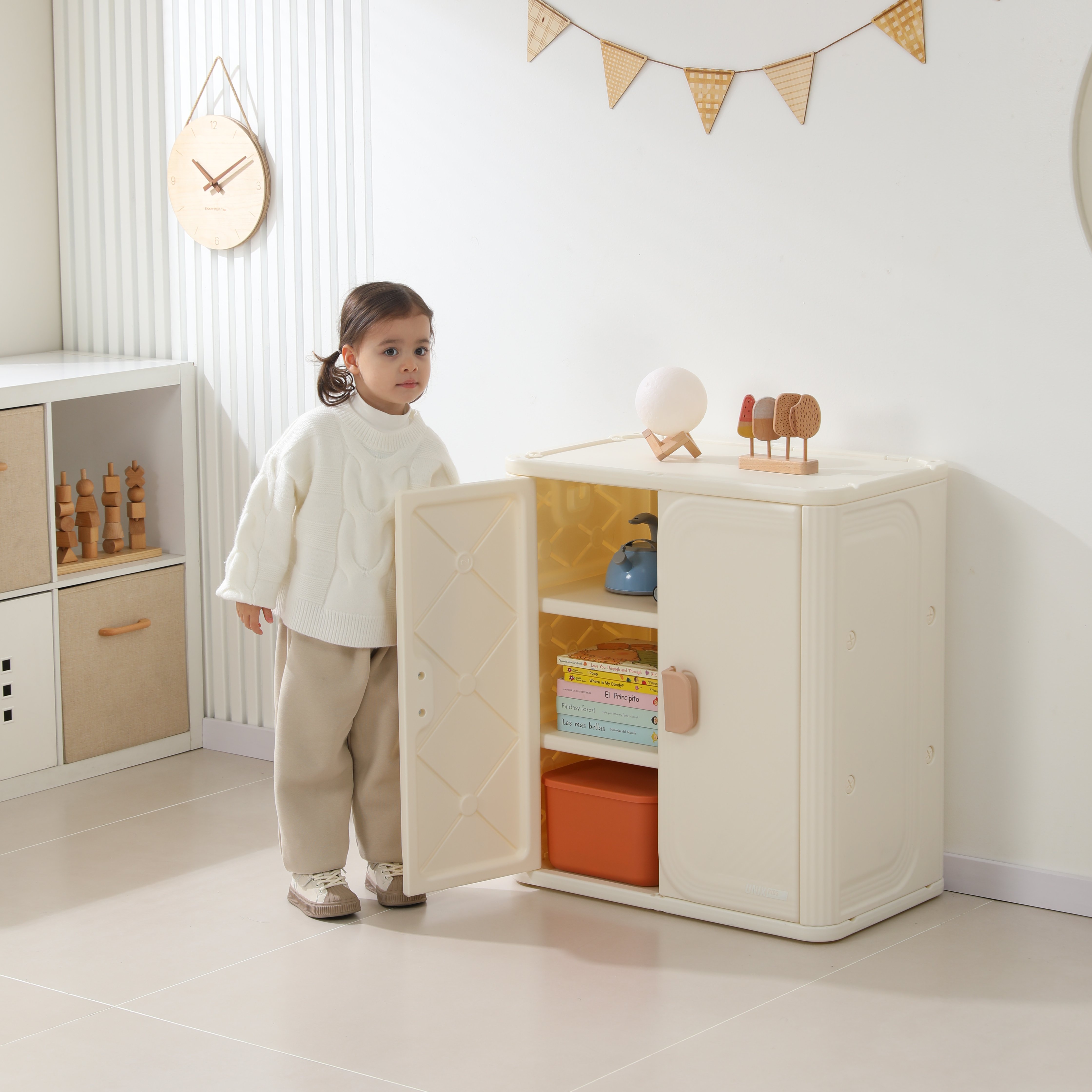 Шкаф UNIX Kids Locker 3 shelfs Camel - фото 12