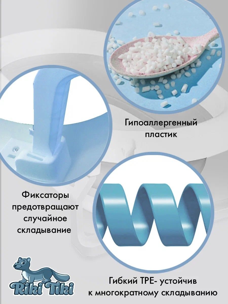 Ванночка детская RIKI TIKI 1116 Vendy голубая складная с термочувствительной пробкой - фото 6
