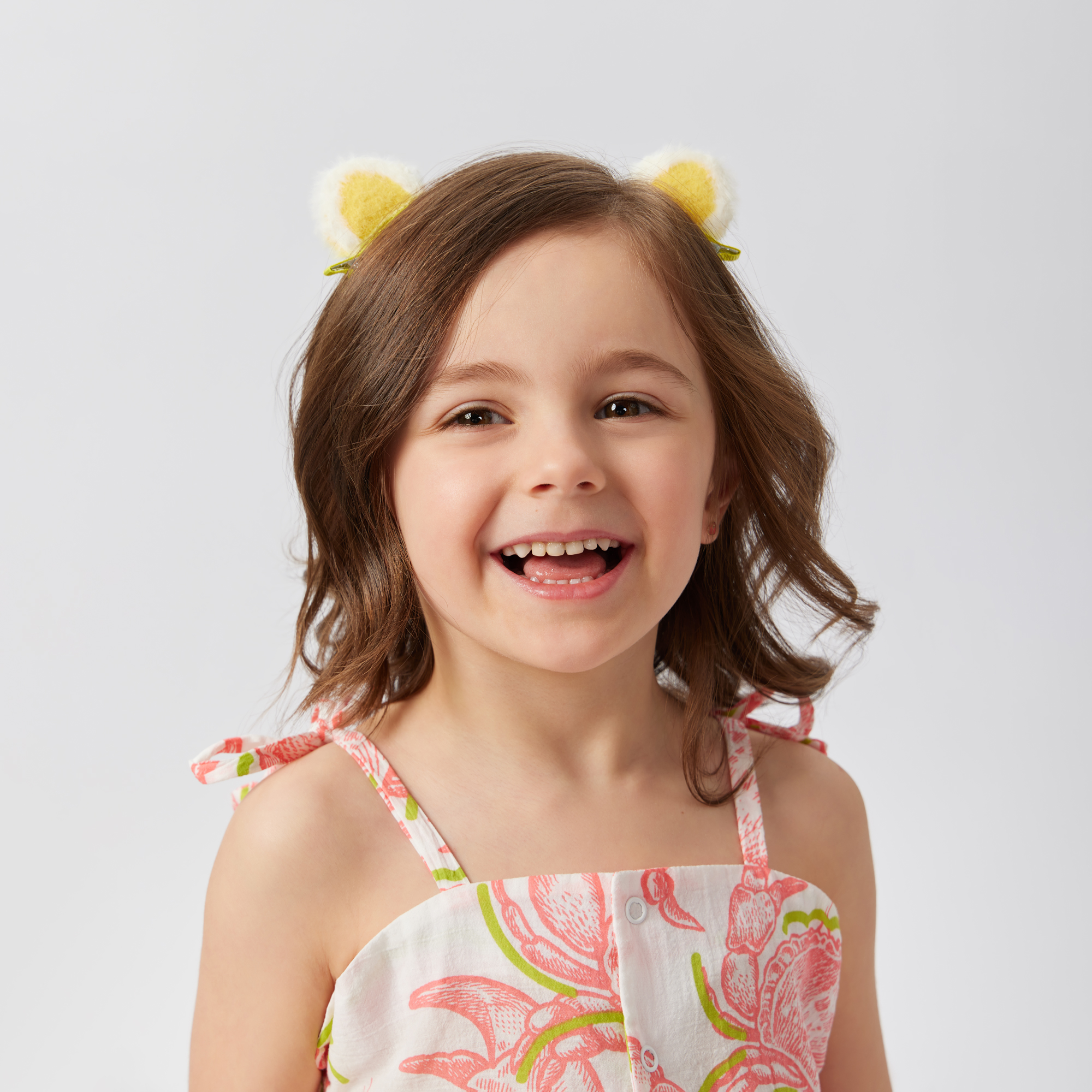 Заколки для волос Happy Baby кошачьи ушки желтые 40054_yellow - фото 4