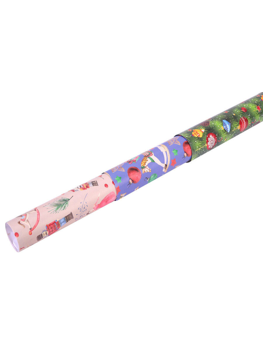 Упаковочная бумага Золотая сказка для новогодних подарков в рулоне набор 3 штуки - фото 11