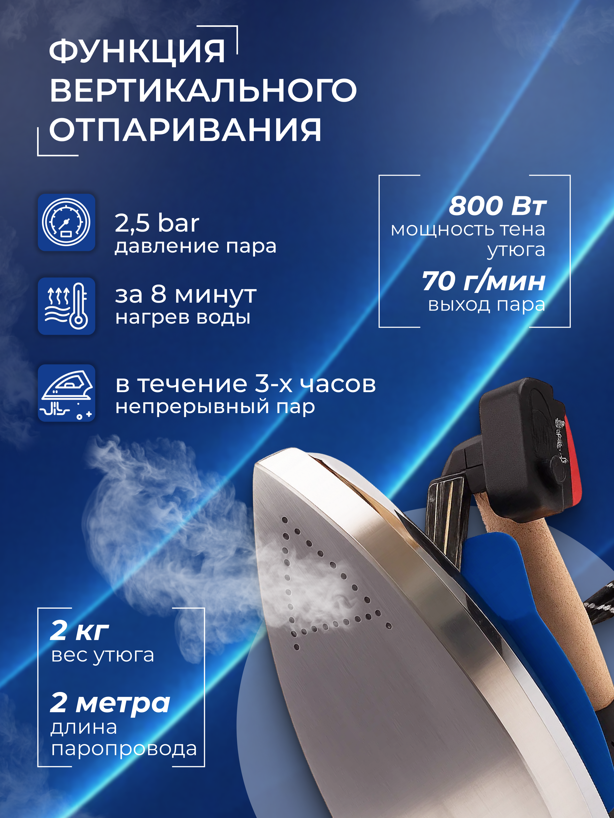 Парогенератор с утюгом Silter Super mini 2002-2 литр - фото 4