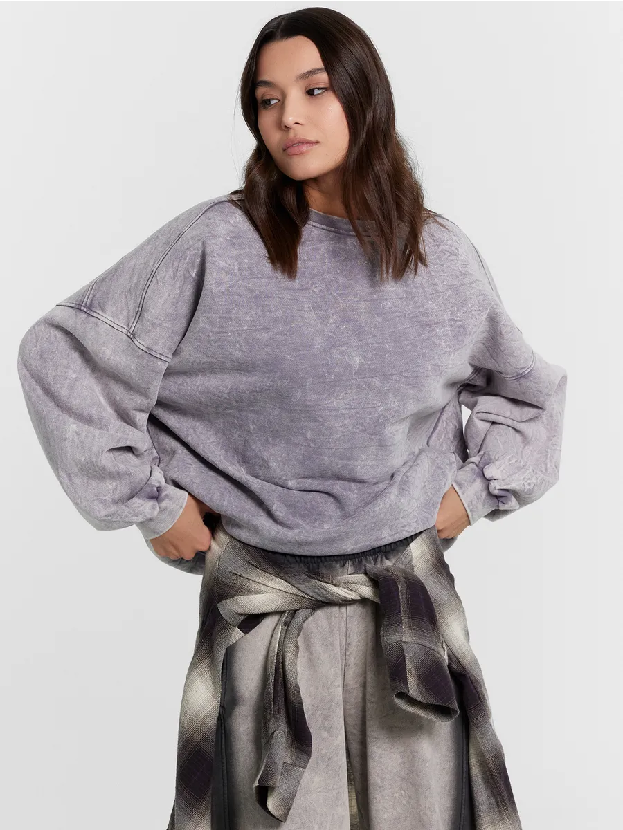 Свитшот Mark Formelle (Марк Формэль) 122985/ACID WASH серый - фото 6