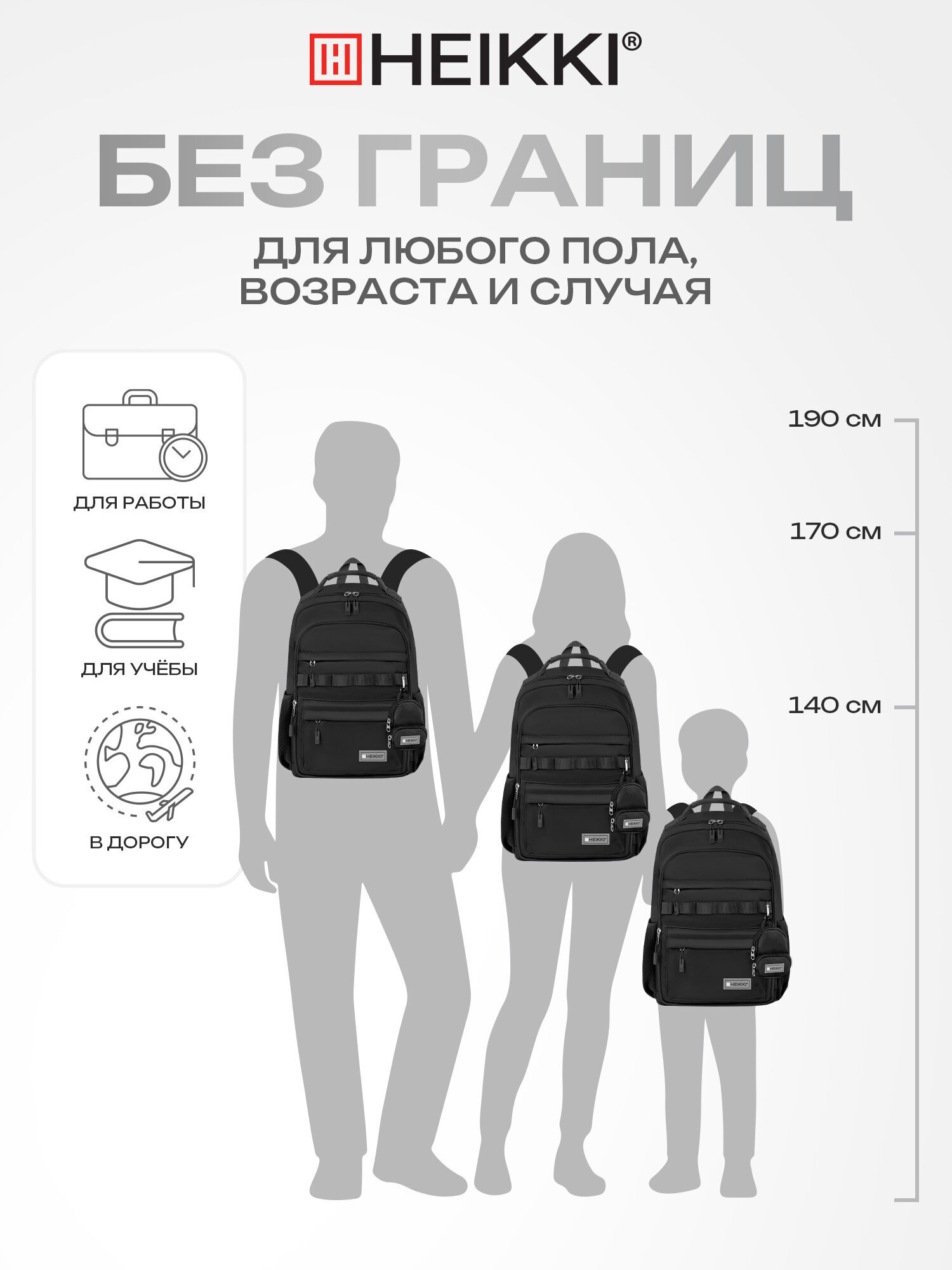 Рюкзак HEIKKI школьный городской для подростков для ноутбука - фото 6