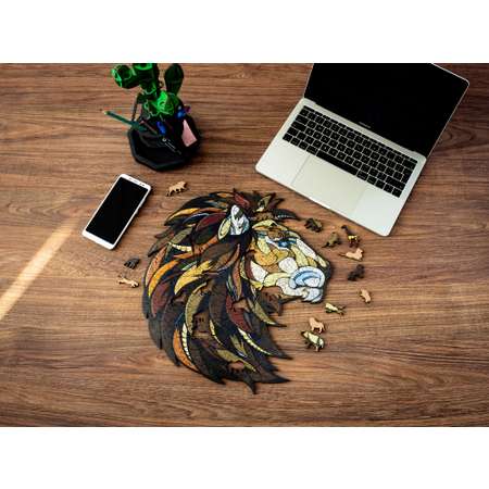 Пазл Eco Wood Art Лев 41x37 см деревянный