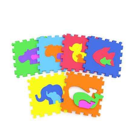 Развивающий коврик-пазл ElBascoToys Мама и малыш 6 элементов