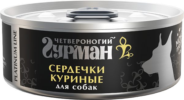 Корм для собак влажный Четвероногий Гурман Platinum line Сердечки куриные 100г - фото 1
