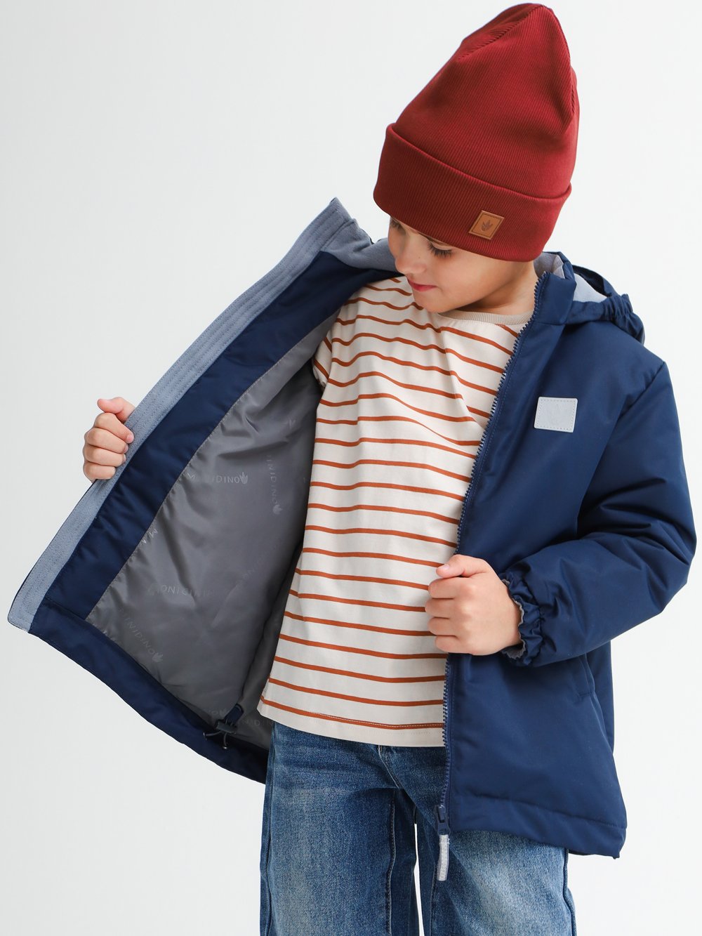 Куртка MINIDINO B-VO-Krt-039/0Куртка демисезонная Minimal темно-синяя детская - фото 2