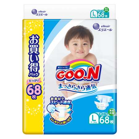 Подгузники Goon L (9-14 кг) 68 шт.