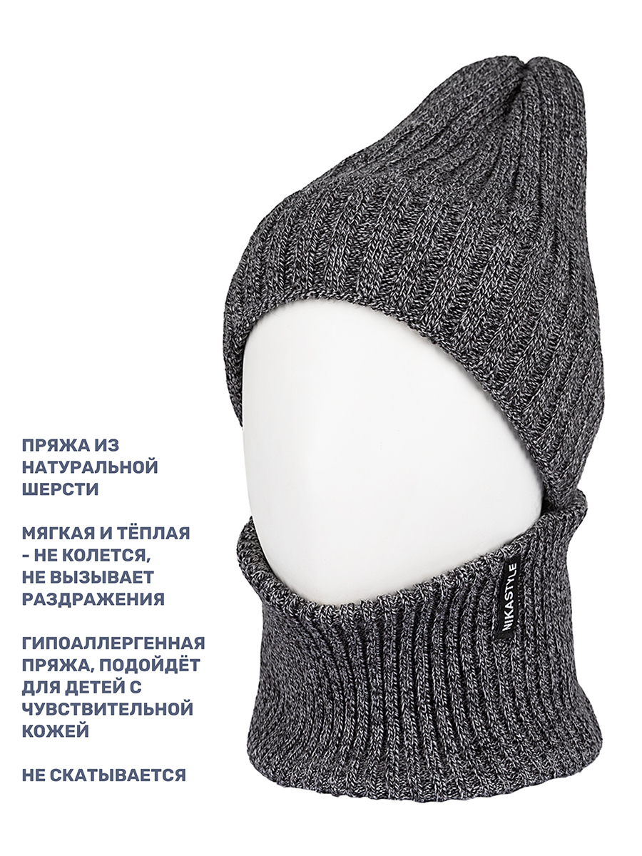 Комплект шапка и снуд NIKASTYLE 12з16424 антрацит - фото 3
