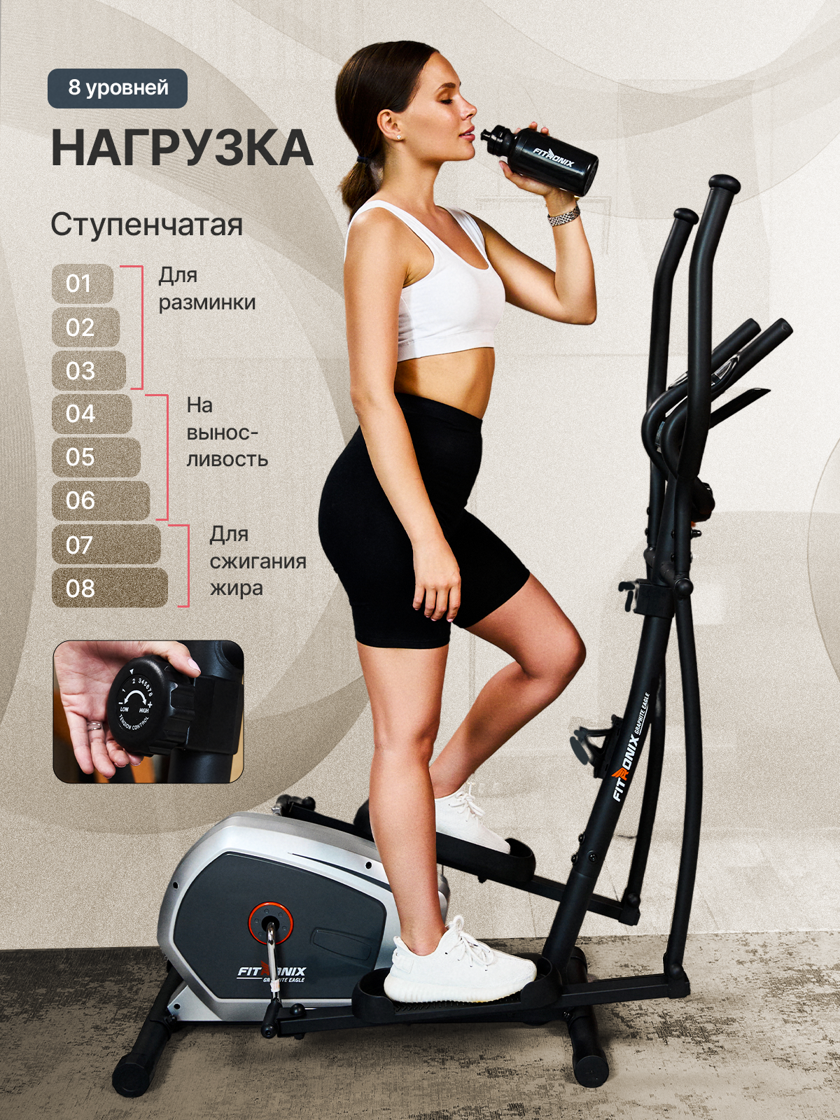 Эллиптический тренажер Fitronix Graphite Eagle - фото 4