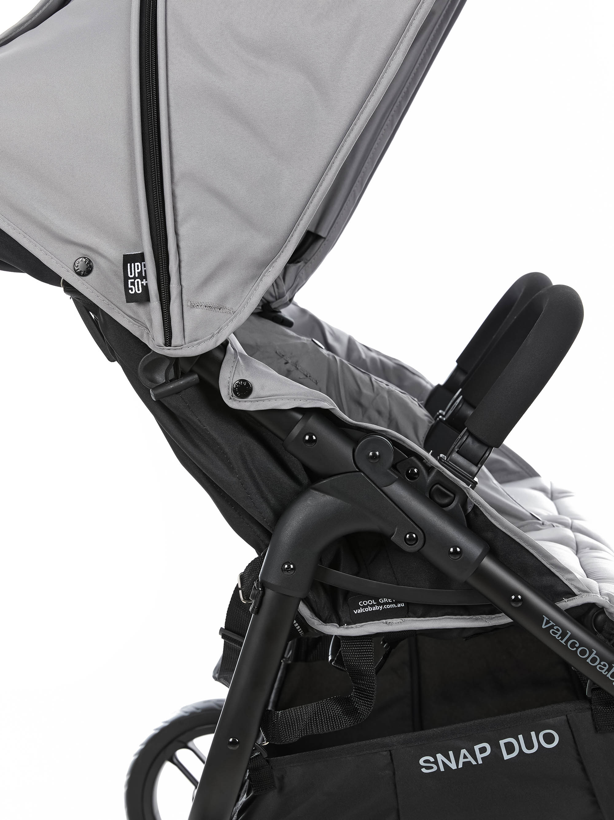 Коляска прогулочная для двойни Valco baby Snap Duo Flatt Matt серый - фото 15