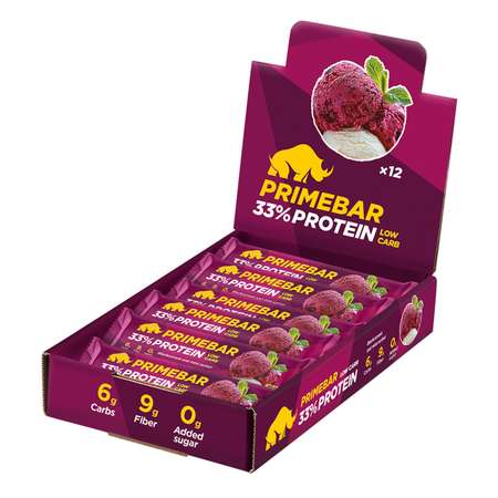 Батончик протеиновый Primebar Low Carb смородиново-мятный сорбет 40г*12шт
