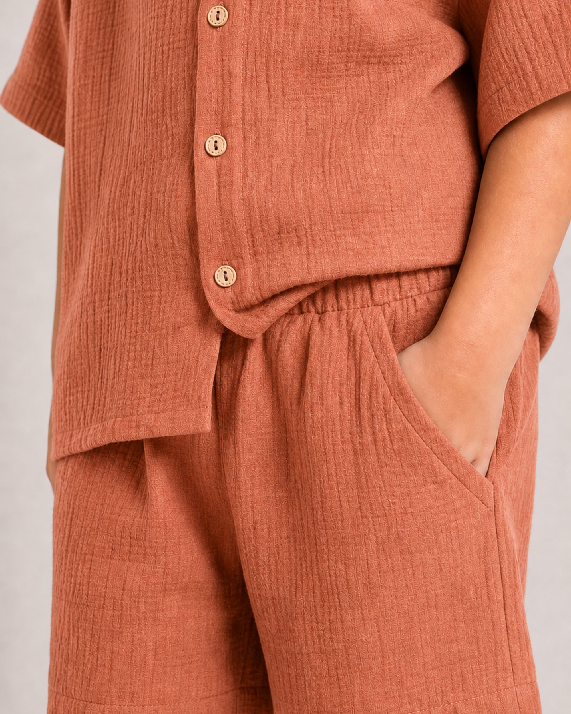 Рубашка и шорты Leli dress костюм_с_шортами_муслин_терракотовый - фото 6