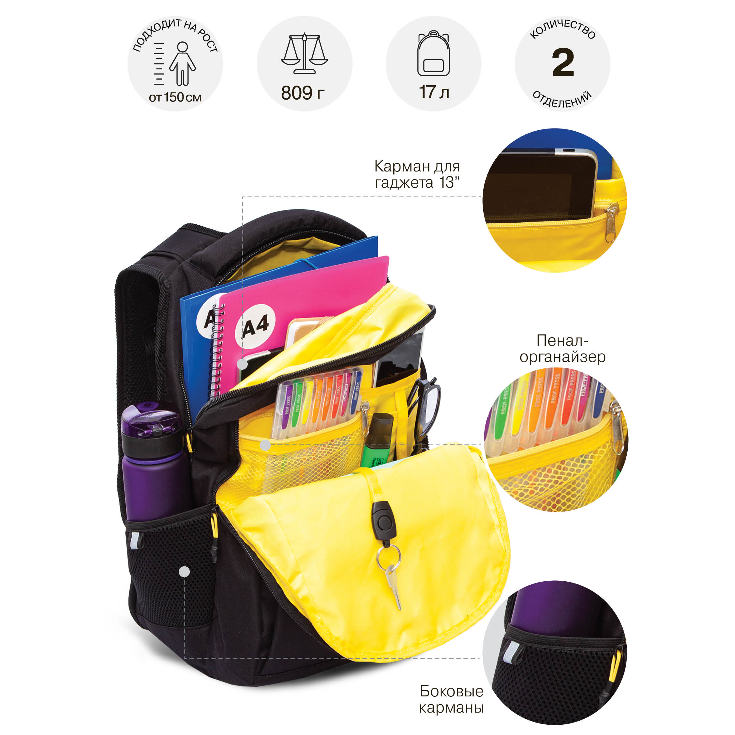 Рюкзак Grizzly Полосы - фото 6