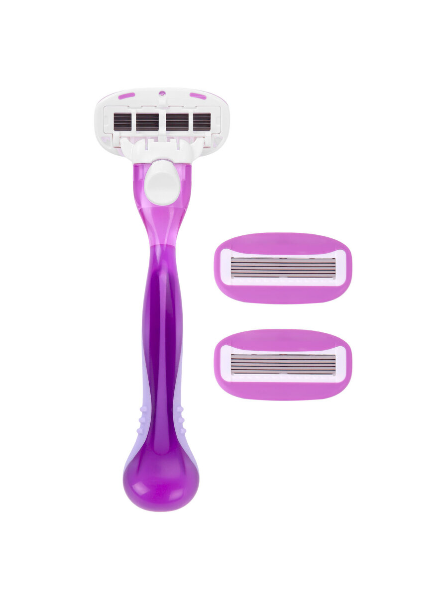 Бритва женская многоразовая X-ONE станок для бритья с 2 сменными кассетами 5 лезвий - фото 3