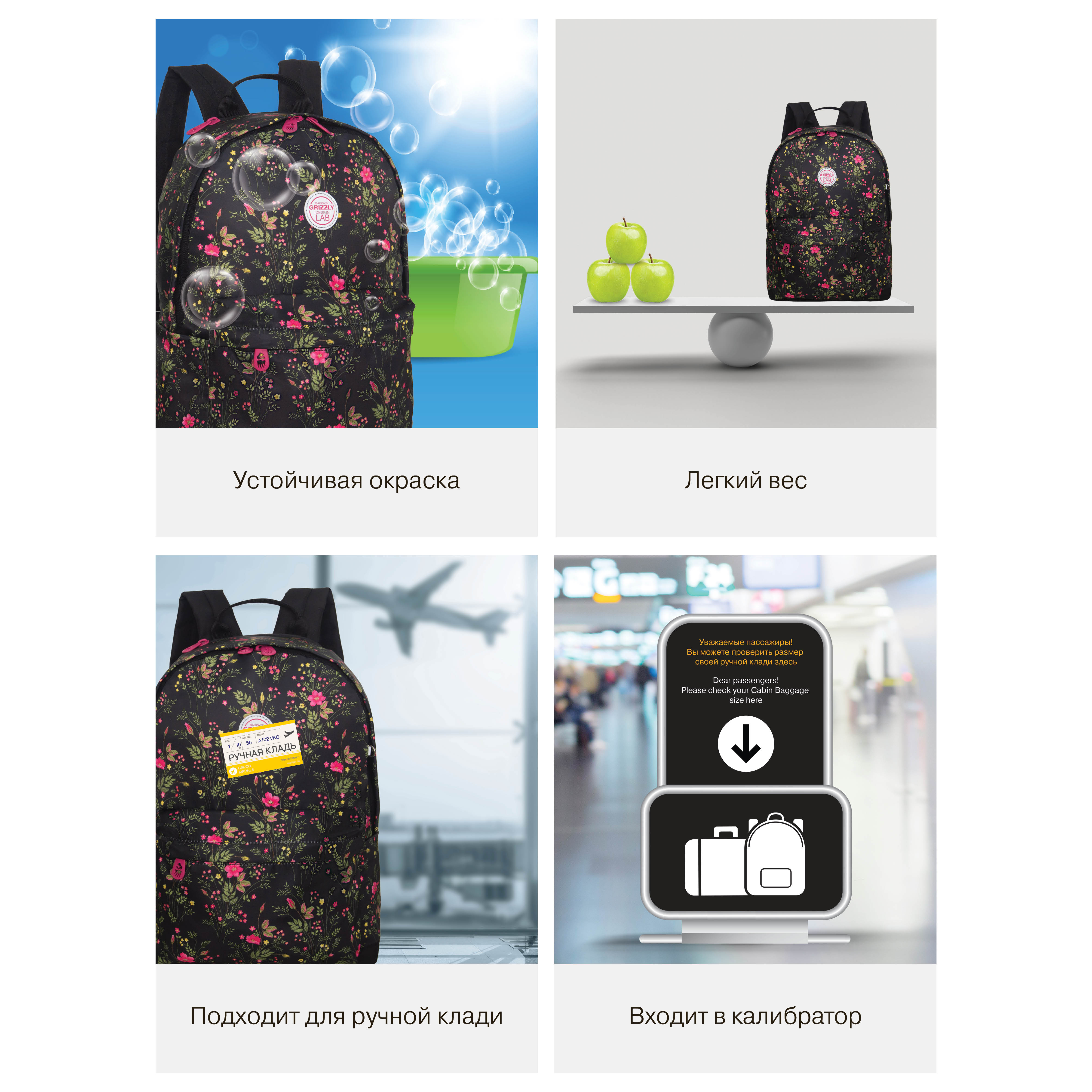 Рюкзак Grizzly Цветы - фото 13