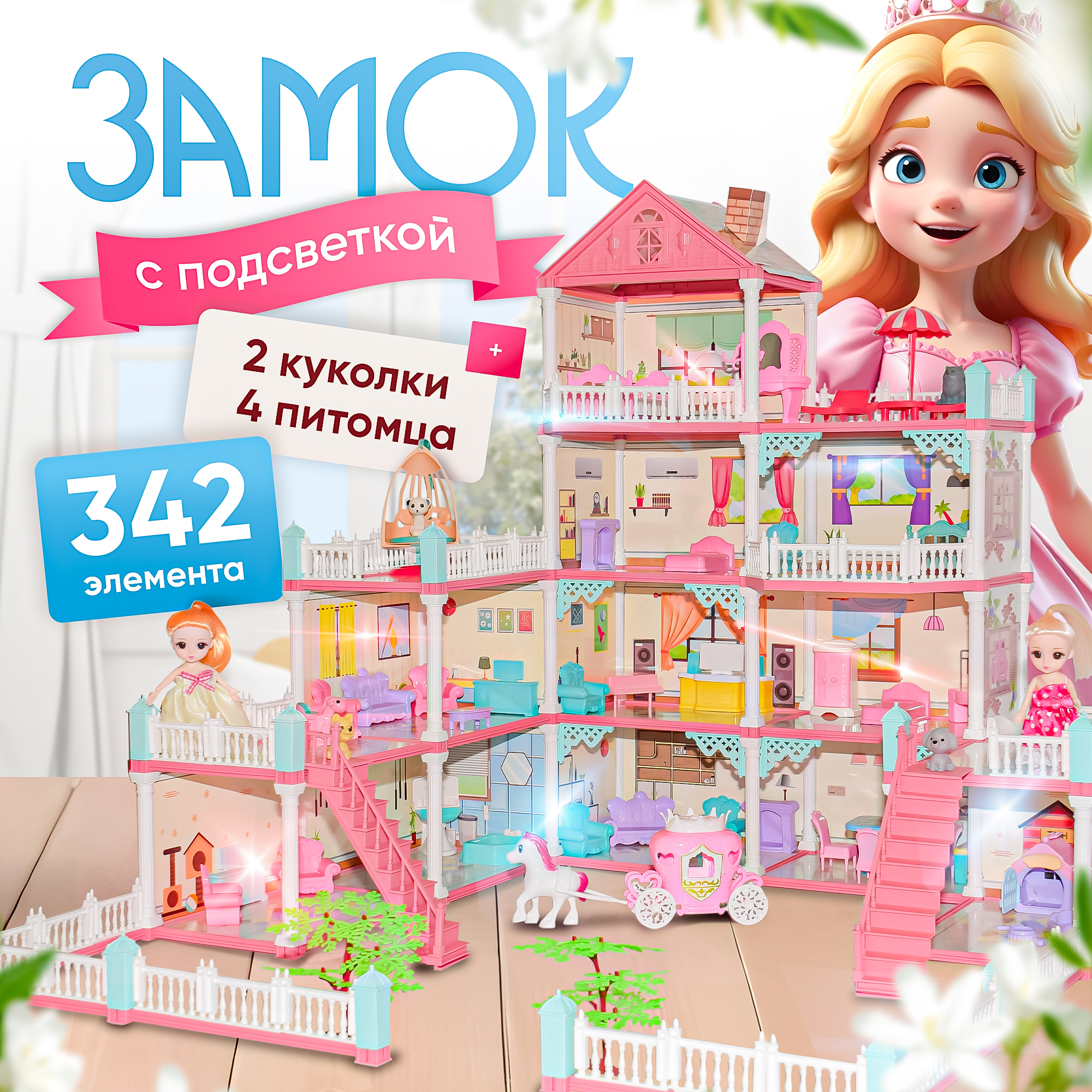 Домик для кукол SHARKTOYS с мебелью 370000010 - фото 1