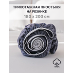 Простыня натяжная IDEASON трикотаж 180*200 графит