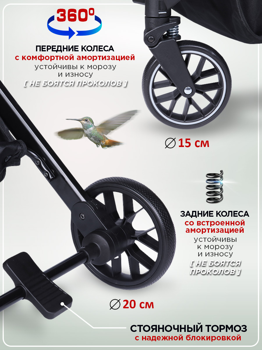 Коляска прогулочная BabyCare Q'bit хаки хаки - фото 5