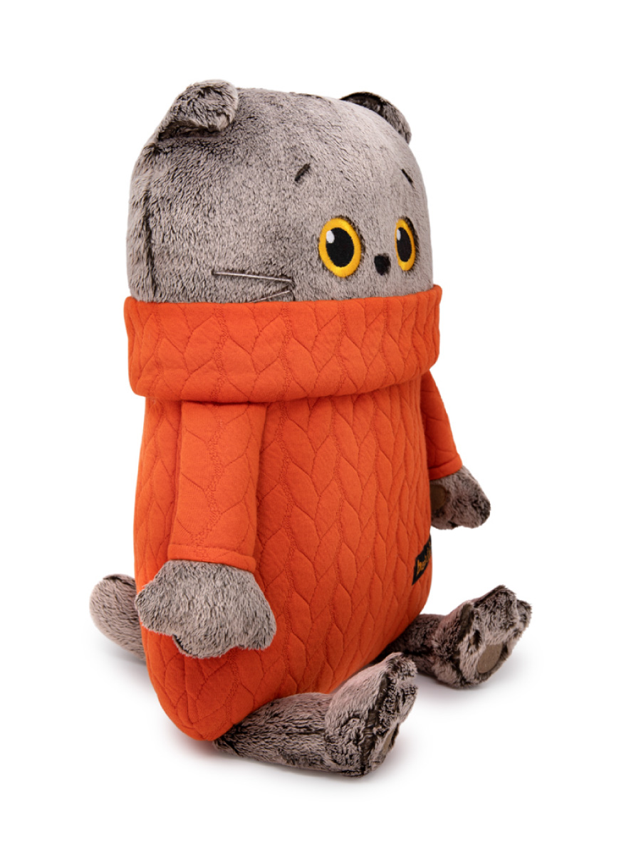 Мягкая игрушка BUDI BASA Кот Басик в свитере с косами - фото 3