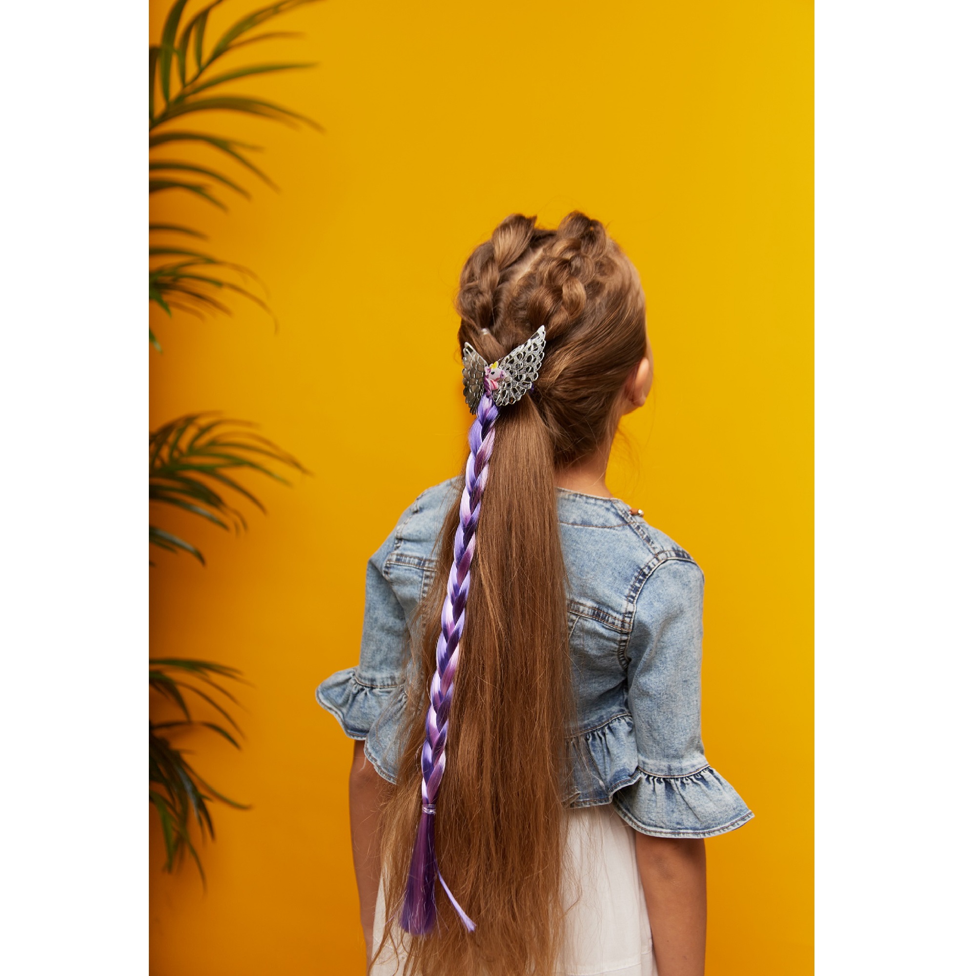 Цветные пряди для волос Lukky Fashion на заколках искусственные детские бело-голубой цвет 40 см аксессуары для девочек Т22810 - фото 15