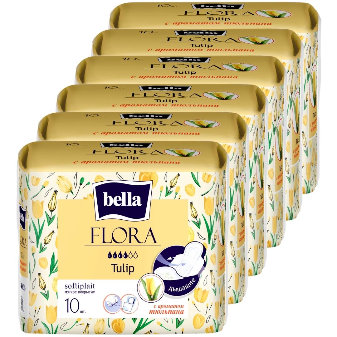 Прокладки женские BELLA FLORA Tulip с ароматом тюльпана 10 шт х 6 упаковок - фото 2