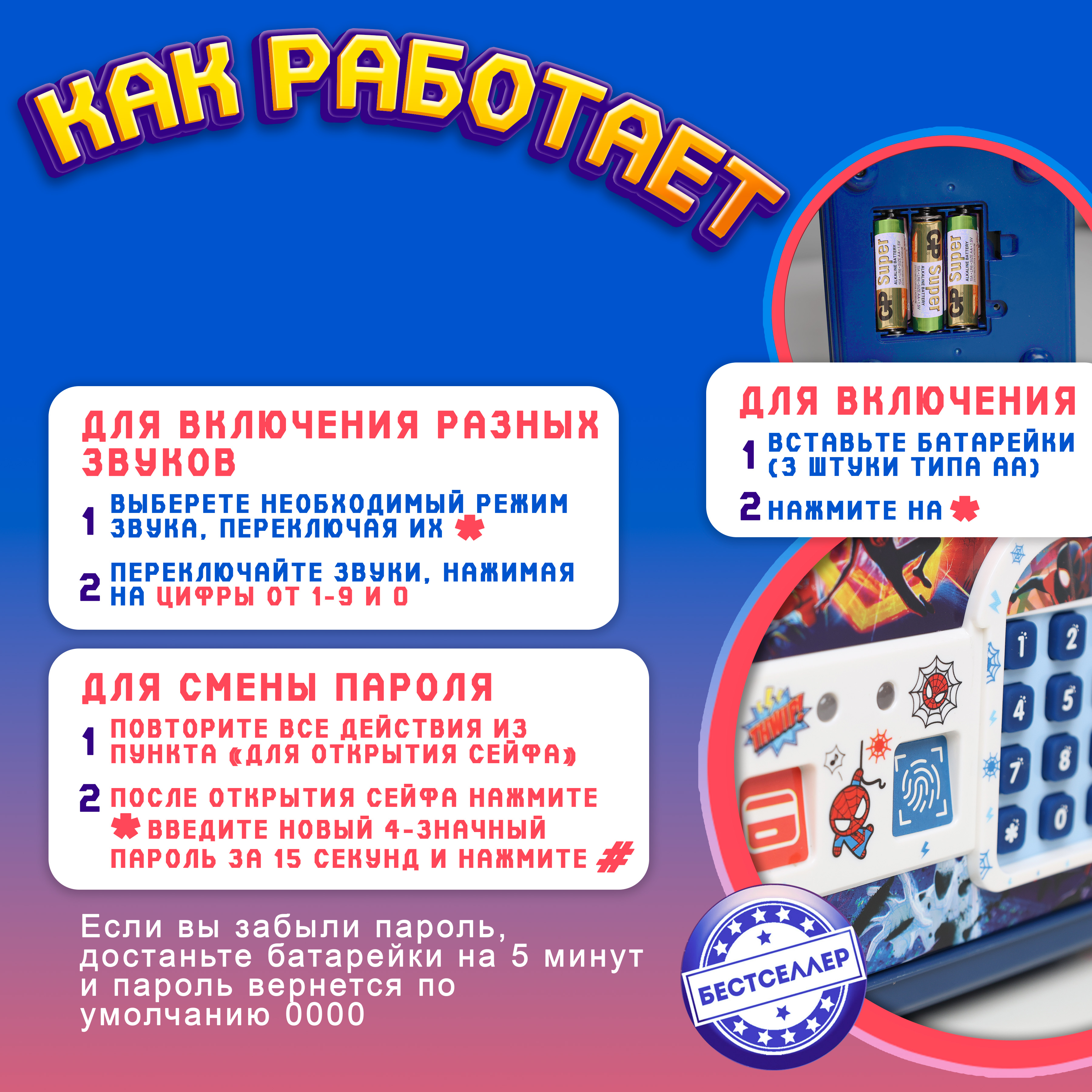 Игровой набор Бестселлер Копилка Человек-паук - фото 10