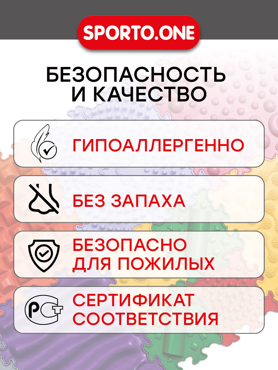 Коврик-пазл SPORTO.ONE Ассорти 75 x 75 см 16 шт. - фото 10