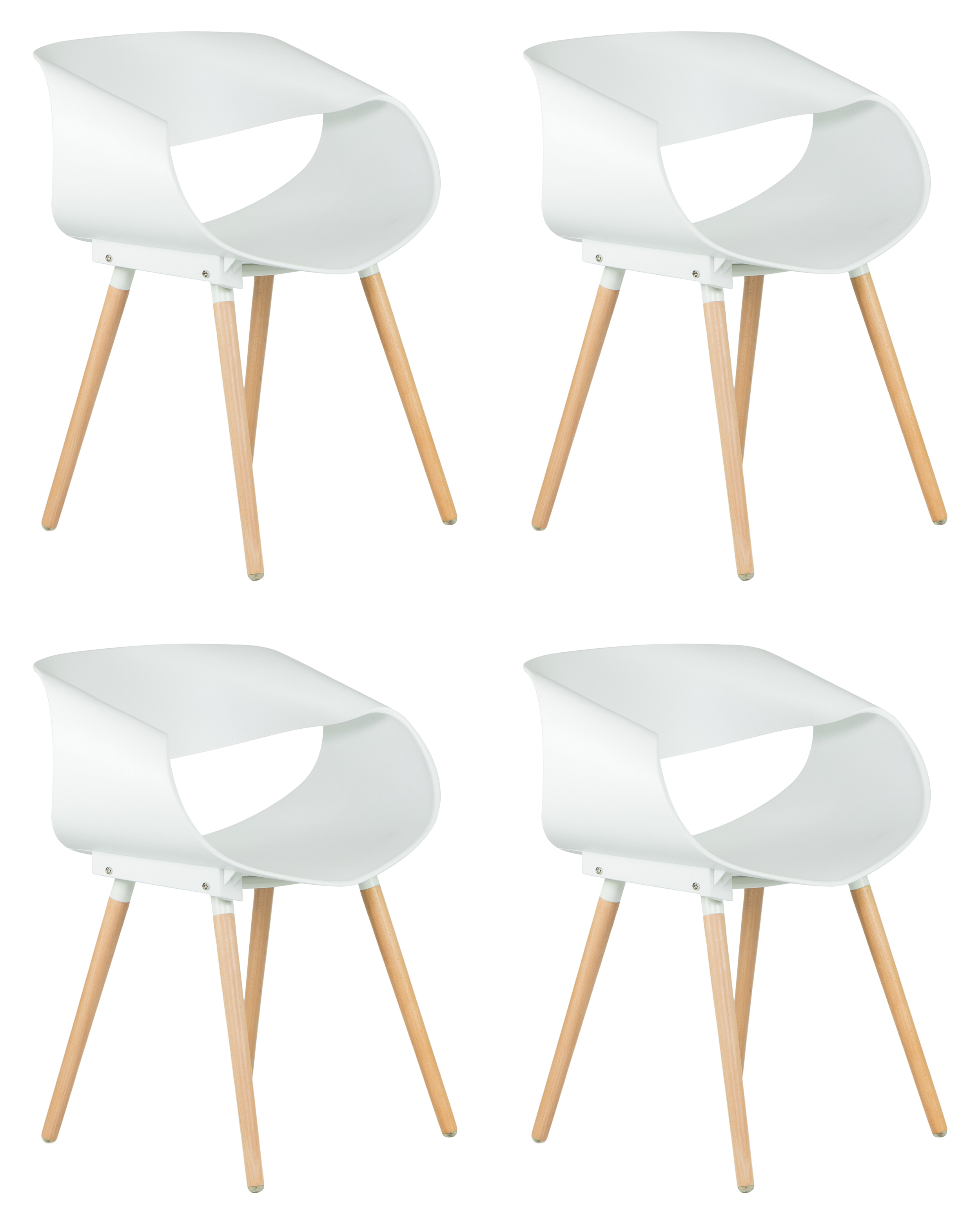 Изображение товара Обеденные стулья DOBRIN ALIEN набор 4 шт. стильные и прочные, белый цвет