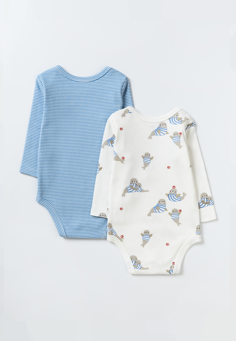 Боди 2 шт artie S25B19BD2-1484M/Белый-синий - фото 2