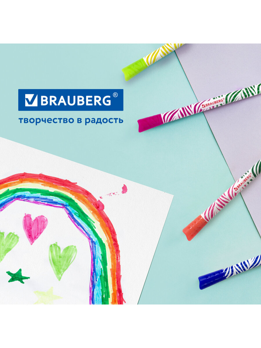 Фломастеры Brauberg двусторонние 10 цв. - фото 4
