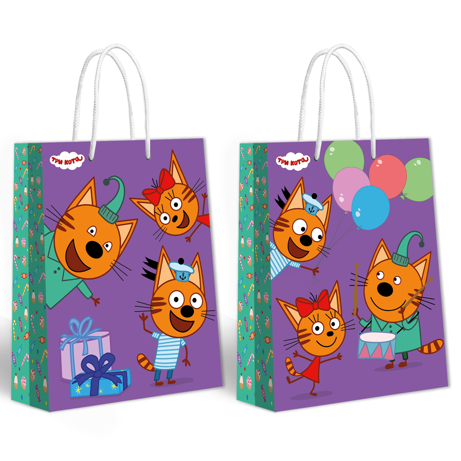 Пакет подарочный ND PLAY Три кота Веселье 26*36см - фото 3