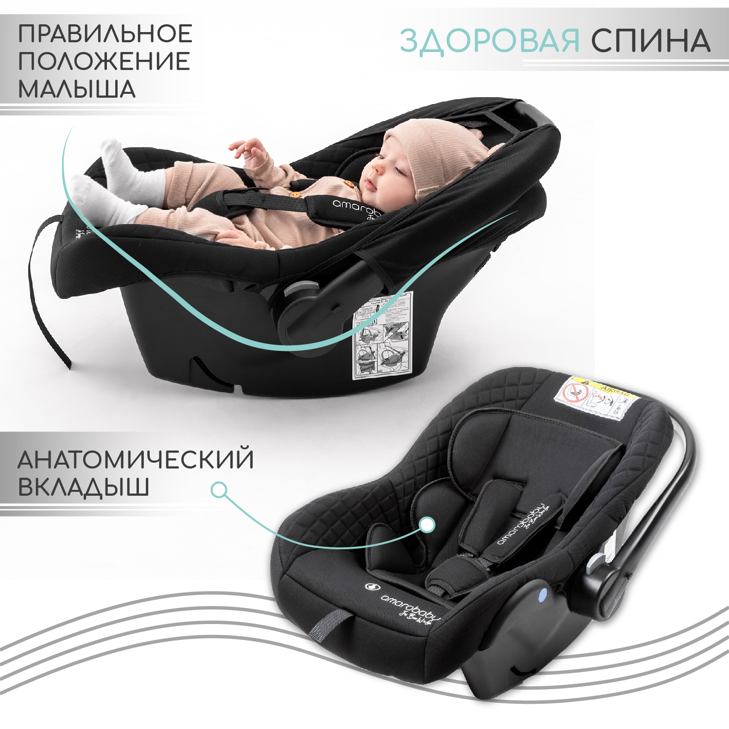 Автокресло Amarobaby Baby comfort 0 (0 -13 кг) - фото 3