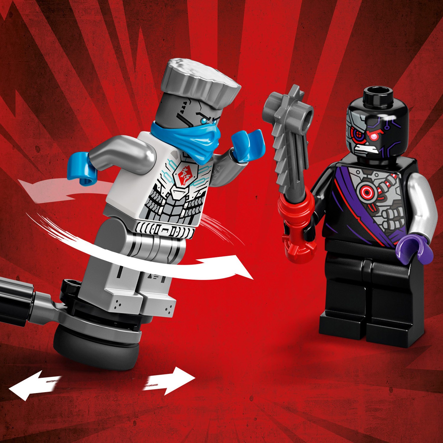 Конструктор LEGO NINJAGO Зейн против Ниндроида блочный - фото 5